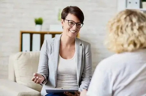 Psicóloga em atendimento